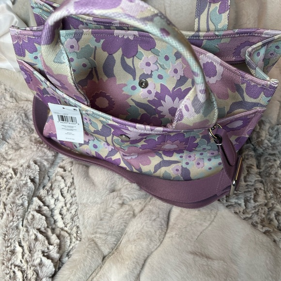 Coach Purple Floral Tote Bag - Picture 7 of 9